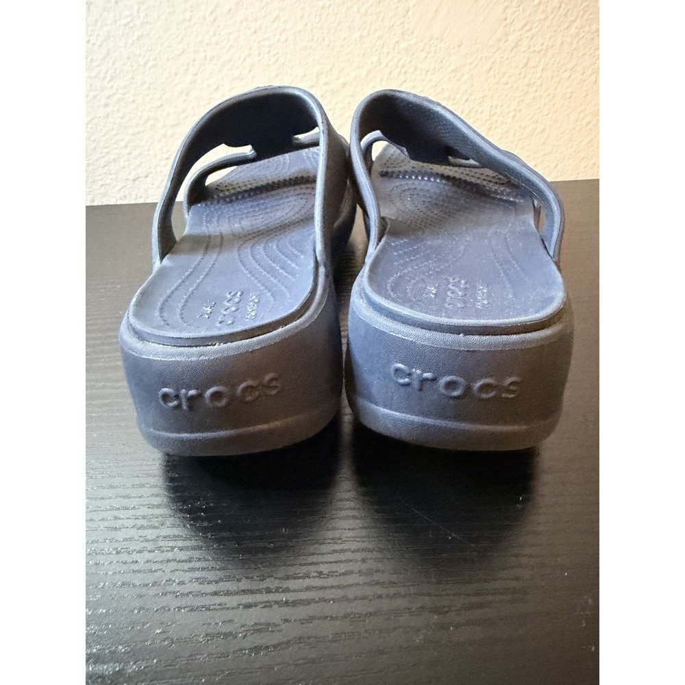 Crocs Women's Size 9 Monterey Diamante Slide Platform Wedge Sandals Open Blue - Picture 8 of 9